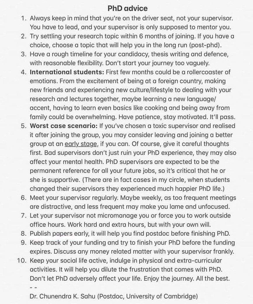 PhD advice